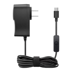 15W 5V 3A USB-C Power Supply with Switch (3ft) – For Raspberry Pi 4 & USB-C Devices