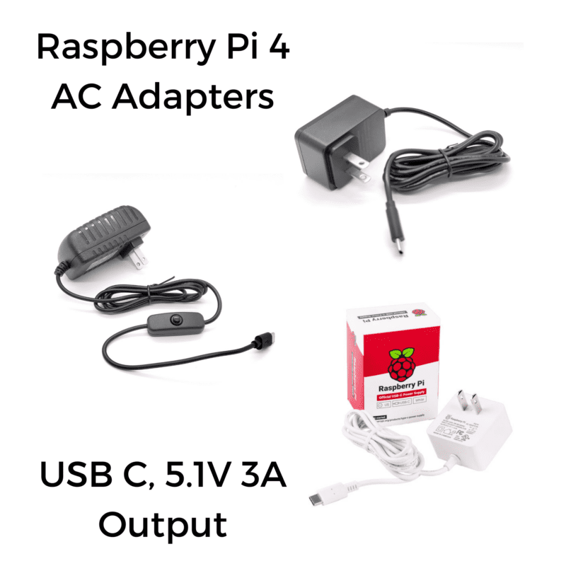 Raspberry Pi 4 - 3 Amp Power Adapters - USB C - TH3D Studio LLC