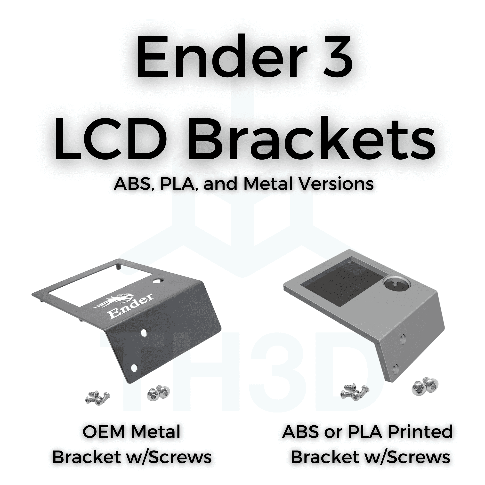 Ender 3/Ender 3 V2 - Creality 12864 LCD Mounting Brackets (ABS, PLA ...