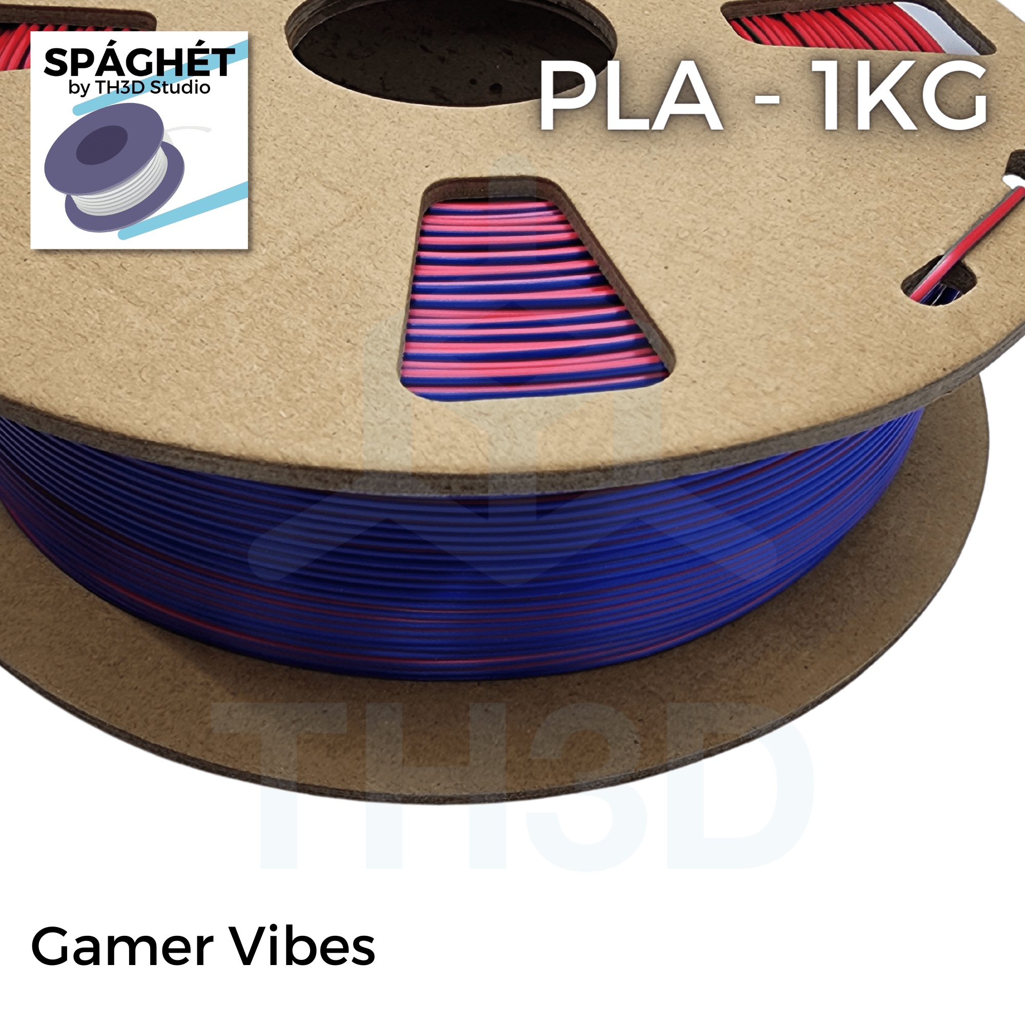 Spaghet Gamer Vibes PLA - 1KG 1.75mm - Red, Green, Blue Tri-Color Silk - TH3D  Studio LLC