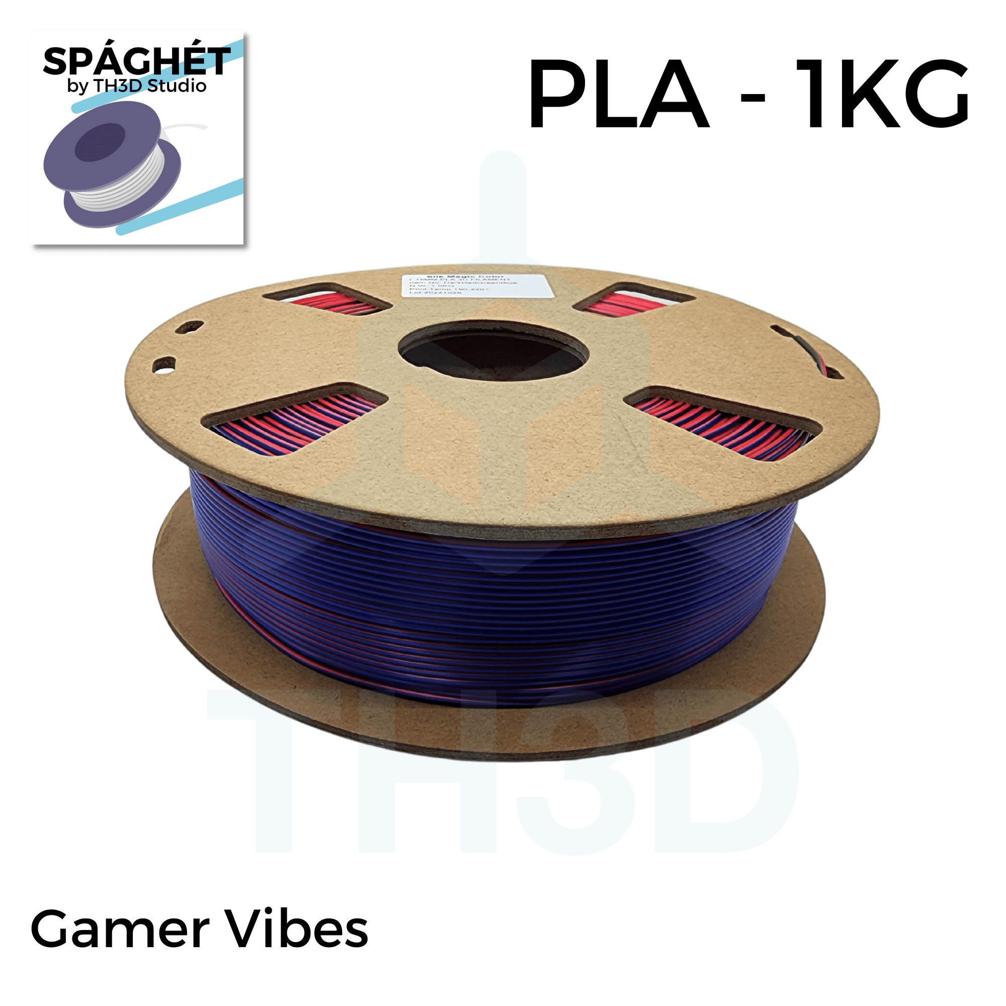 Spaghet Gamer Vibes PLA - 1KG 1.75mm - Red, Green, Blue Tri-Color Silk -  TH3D Studio LLC