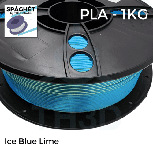 Spaghet Ice Blue Lime PLA+ - 1KG 1.75mm - Blue, Yellow Bi-Color Silk - Premium Filament - Image 3
