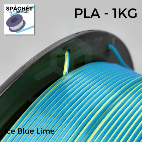 Spaghet Ice Blue Lime PLA+ - 1KG 1.75mm - Blue, Yellow Bi-Color Silk - Premium Filament - Image 2