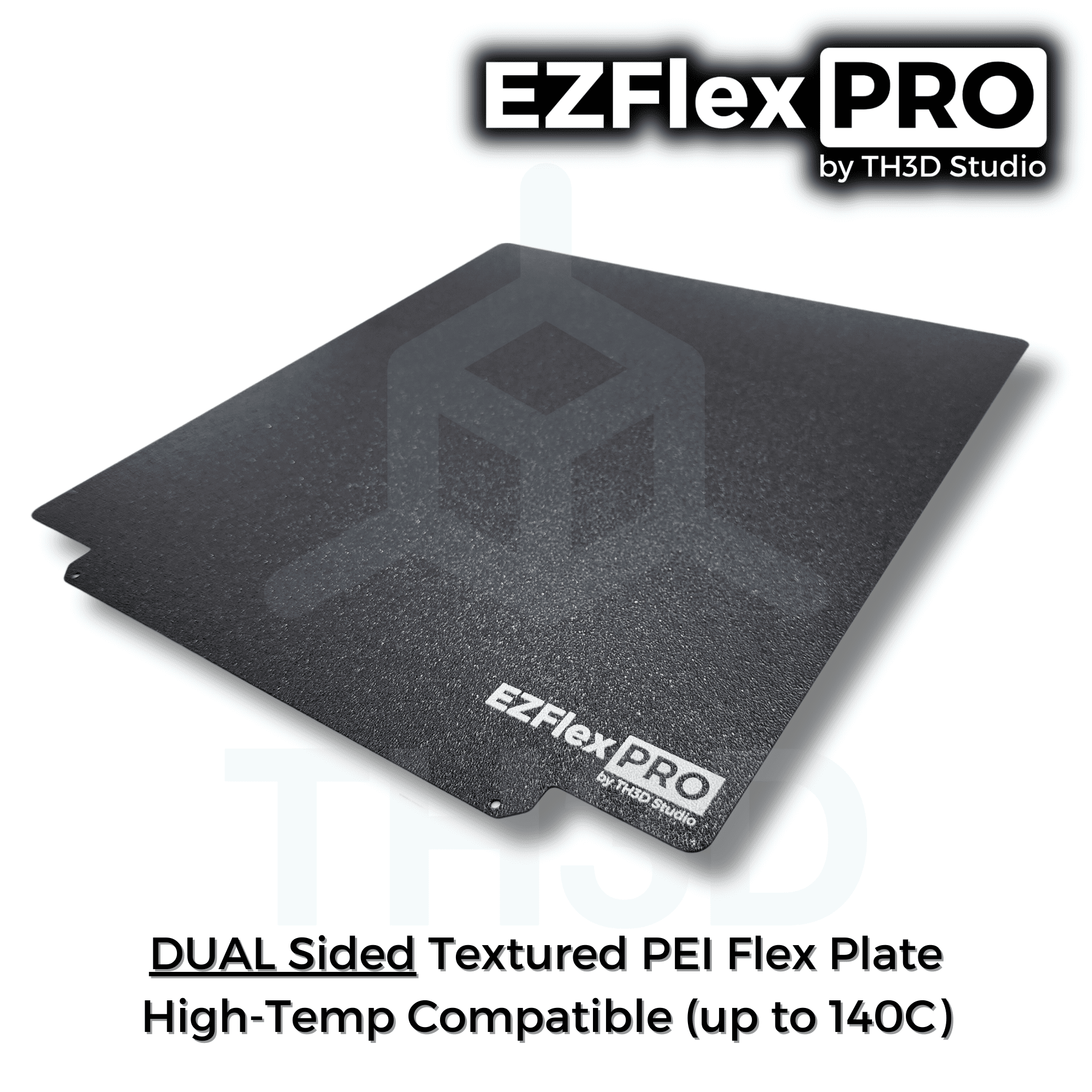 235x235mm Dual Sided Black Textured PEI Flex Plate - Ender 3/Ender 5/K1 -  EZFlex Pro - TH3D Studio LLC