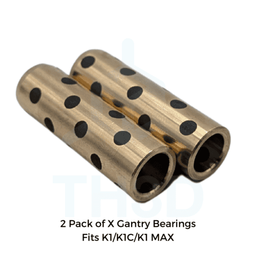 Creality K1/K1C/K1 MAX X Axis Upgraded Bushings/Bearings - Brass + Self Lubricating Graphite Type - 2 PACK