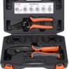 iCrimp Ratcheting Crimping Tool Set 8 PCS - Quick Exchange Jaw for Heat Shrink, Open Barrel, Insulated and Non-Insulated Ferrules AWG 20-2